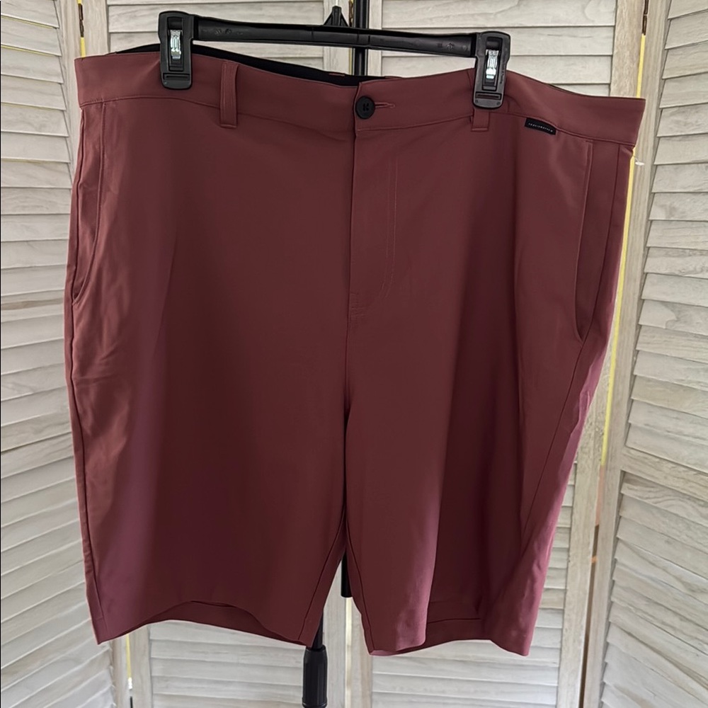 Travis Mathew Burgundy Flat Front Shorts